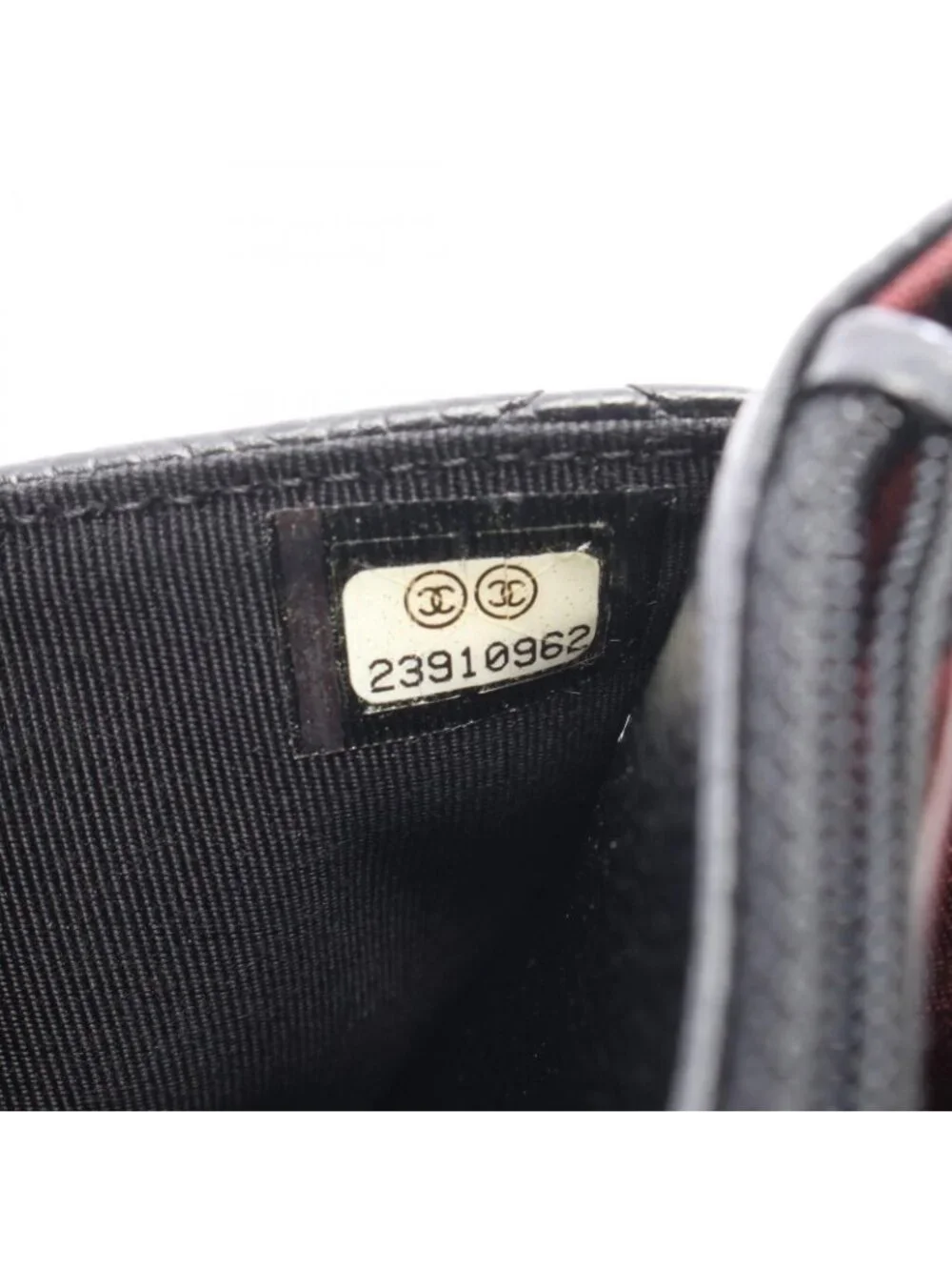 Chanel Shoulder Bag Quilted Black Caviar Leather Chain Wallet